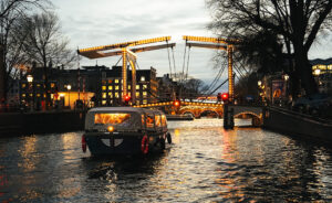 canal motorboats amsterdam