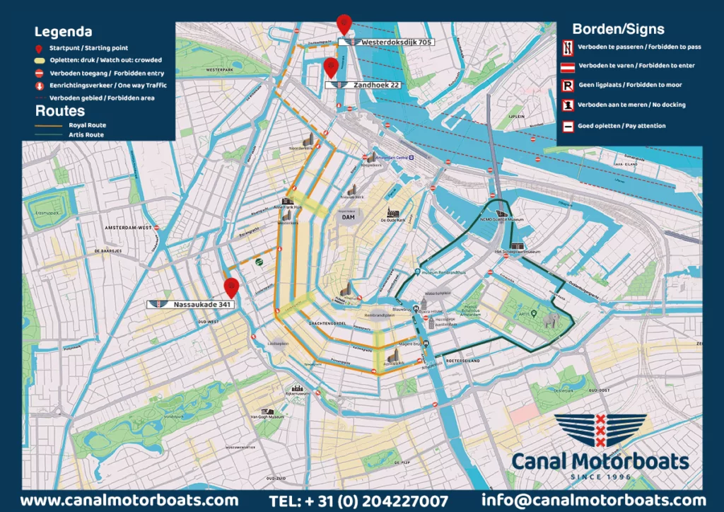 Vaarkaart Amsterdamse Grachten
